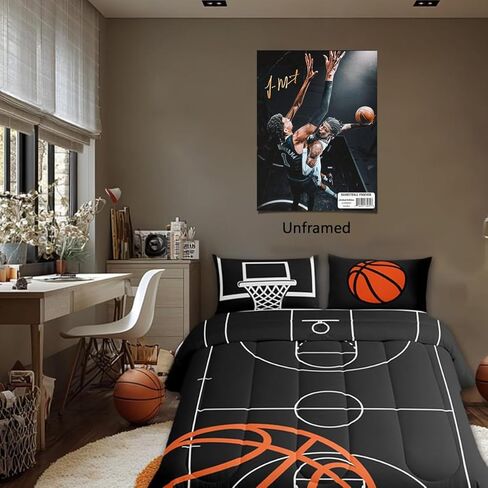 MENKARWHY Ja Morant ملصق موقع للأطفال في غرفة النوم ديكور الحائط-ملصقات نجوم كرة السلة على القماش صورة مطبوعة لمحبي الصبي في سن المراهقة هدايا أعياد الميلاد D3 in Kuwait