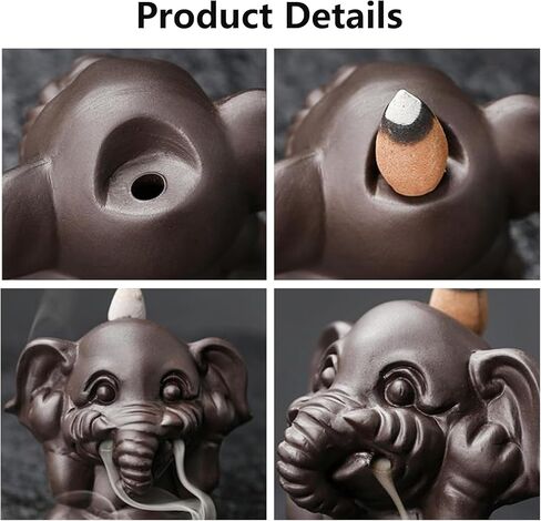 Simcat Backflow Incense Burner Purple Clay Waterfall Backflow Incense Holder Incense Stick Stand with Incense Cones and Fragrance Sticks for Home and Office Decor (Three Piece) in Saudi Arabia