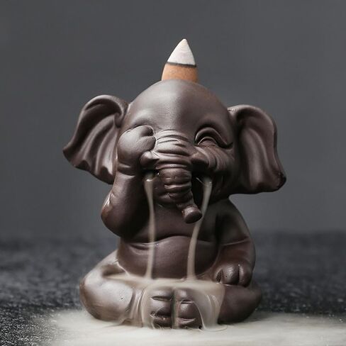 Simcat Backflow Incense Burner Purple Clay Waterfall Backflow Incense Holder Incense Stick Stand with Incense Cones and Fragrance Sticks for Home and Office Decor (Three Piece) in Saudi Arabia