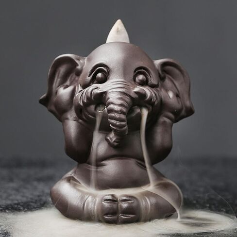 Simcat Backflow Incense Burner Purple Clay Waterfall Backflow Incense Holder Incense Stick Stand with Incense Cones and Fragrance Sticks for Home and Office Decor (Three Piece) in Saudi Arabia