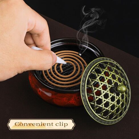 Incense Holder, Ceramic Incense Burner, Spiritual Gift, Durable & Elegant Design for Yoga, Altar, or Relaxation,Large Capacity Incense ash Catcher. (Fambe Red) in Saudi Arabia