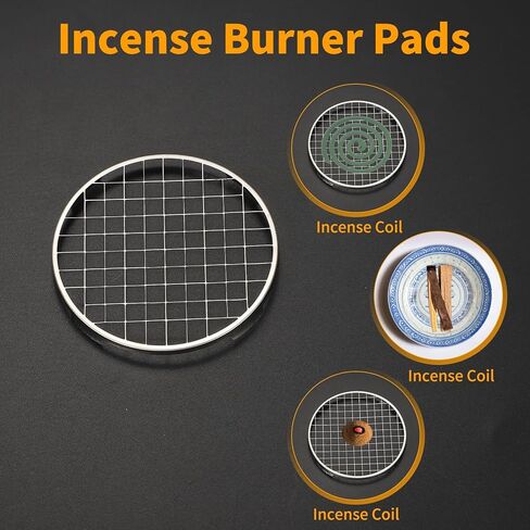 PATIKIL 6Pcs Incense Burner Pads, 6cm Stainless Steel Web Shape Burner Mesh Screen Use for Yoga Spa Room Home Office in Saudi Arabia
