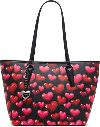 Betsey Johnson Bubble Hearts Tote Black Multi in Saudi Arabia