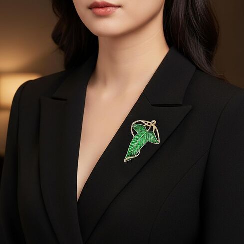 2Pcs Elven Green Tree Leaf Enamel Pin, Cloak Costume Accessories Cloak Clasp Brooches Green Brooch Pins Enamel Cloak Pin for Christmas Festive Attire and Cosplay Jewelry in Saudi Arabia