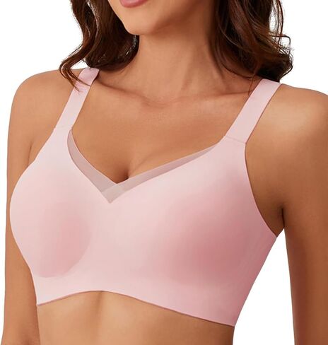 Wireless Bras for Women Comfortable Supportive Mesh Crossover Bra Seamless Full Coverage No Underwire Everyday Bras in Saudi Arabia