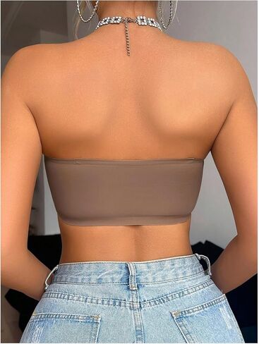 OYOANGLE Women's Front Closure Strapless Bra Non Slip Padded Bandeau Bra in Saudi Arabia