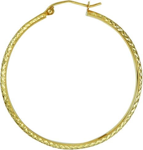 TWJC 14k REAL Yellow Gold 3mm Thickness Hoop Earrings (35 x 35 mm) in Saudi Arabia