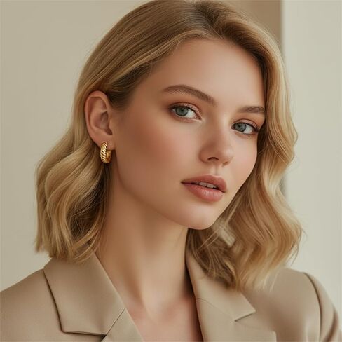 أقراط مطلية بالذهب للنساء 14 قيراط أقراط ذهبية للنساء تصميم هيبوالرجينيك خفيفة الوزن على شكل دمعة أقراط ذهبية للنساء 13/18/22 مم in Kuwait