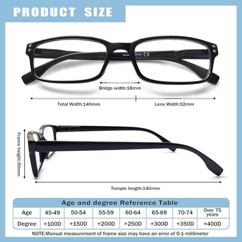 نظارات قراءة Kerecsen مكونة من قطعتين، حجب الضوء الأزرق للرجال والنساء، ومفصلات زنبركية للقراء in Kuwait