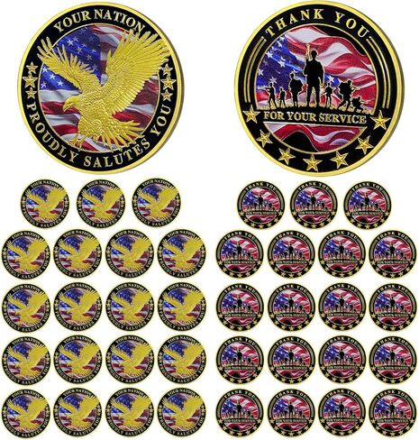 100 PCS Military Challenge Coin Thank You for Your Service (100) in Kuwait