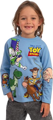 Disney Woody and Buzz Lightyear Shirt, Toy Story Hamm Bullseye Rex Slinky Dog Shirt, Kids Long Sleeve Shirts for Boys in Saudi Arabia