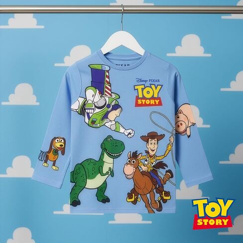Disney Woody and Buzz Lightyear Shirt, Toy Story Hamm Bullseye Rex Slinky Dog Shirt, Kids Long Sleeve Shirts for Boys in Saudi Arabia