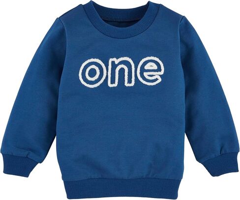 Mud Pie Childrens Birthday Sweatshirt, One Year ; 12-18M Blue in Saudi Arabia