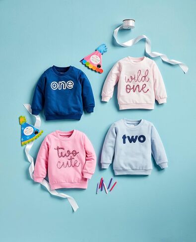 Mud Pie Childrens Birthday Sweatshirt, One Year ; 12-18M Blue in Saudi Arabia