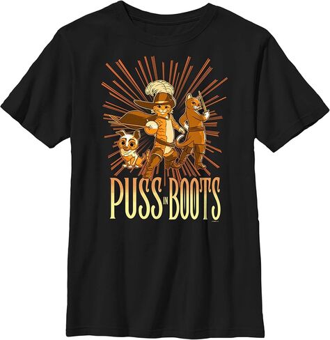 Boy's Puss in Boots: The Last Wish Character Poster T-Shirt in Saudi Arabia