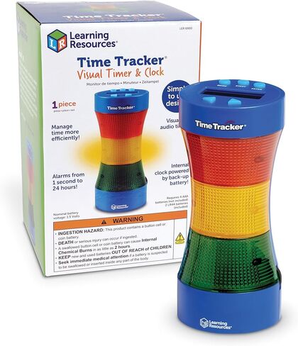 Learning Resources Time Tracker Visual Timer & Clock - 1 Piece, Classroom Tracker, Alarm Clock, Light Up Timer for Classroom, Visual Tracker in Saudi Arabia