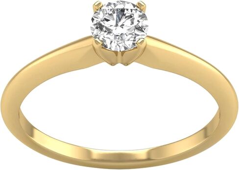 Diamond2Deal 1/10 Carat to 3 Carat Lab Grown Diamond Four Prong Solitaire Engagement Ring | 14K Yellow or White Gold Band Ring| E-F Color and VS1 Clarity in Saudi Arabia