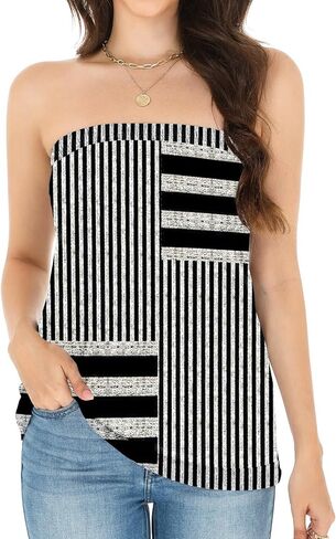 Womens Tube Tops Summer Casual Backless Strapless Tank Blouse Off The Shoulder Tunic Shirts in Kuwait