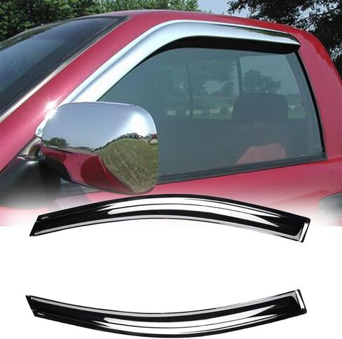 94040Y Chrome Side Window Visor Wind Vent Deflector fit for 2007-2013 Chevy Silverado/GMC Sierra 1500& 07-14 Silverado 2500 HD/3500 HD Extended Cab,4pcs Outside Mount Style Sun Rain Guards Set in Kuwait
