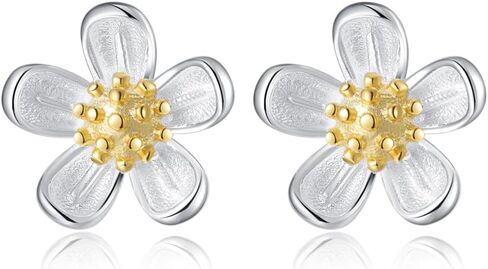 Reffeer Solid 925 Sterling Silver Daisy Stud Earrings for Women Girls Small Flower Stud Earrings in Saudi Arabia