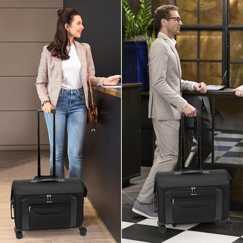 22 Inch Rolling Garment Bag for Business Trips, Carry On Suitcase with Built-In Hanging Clothes Section, 4 Spinner Wheels, Suit & Dress Travel Luggage (Men/Women) in Saudi Arabia