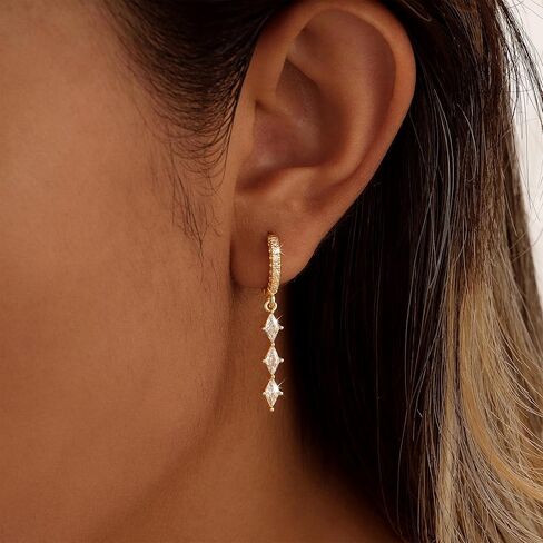 Pearl Dangle Earrings for Women, Dainty Gold Earrings 14K Gold Drop Earrings for Women Trendy Hypoallergenic Long Gold Wedding Earring Small Formal Prom Earring Waterproof Fashion Womens Jewelry in Saudi Arabia