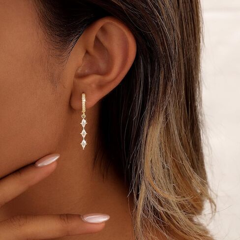 Pearl Dangle Earrings for Women, Dainty Gold Earrings 14K Gold Drop Earrings for Women Trendy Hypoallergenic Long Gold Wedding Earring Small Formal Prom Earring Waterproof Fashion Womens Jewelry in Saudi Arabia