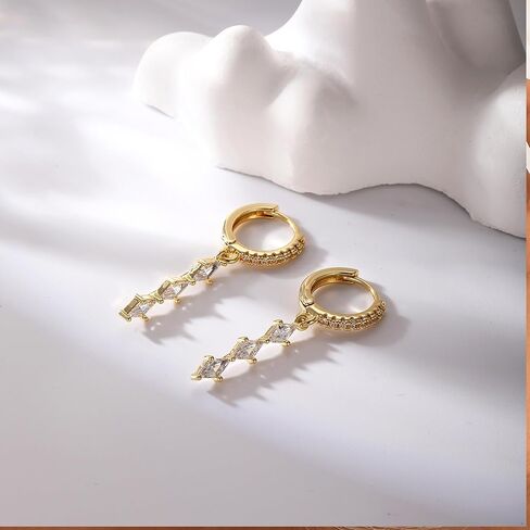Pearl Dangle Earrings for Women, Dainty Gold Earrings 14K Gold Drop Earrings for Women Trendy Hypoallergenic Long Gold Wedding Earring Small Formal Prom Earring Waterproof Fashion Womens Jewelry in Saudi Arabia