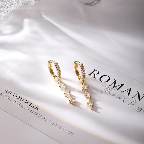 Pearl Dangle Earrings for Women, Dainty Gold Earrings 14K Gold Drop Earrings for Women Trendy Hypoallergenic Long Gold Wedding Earring Small Formal Prom Earring Waterproof Fashion Womens Jewelry in Saudi Arabia