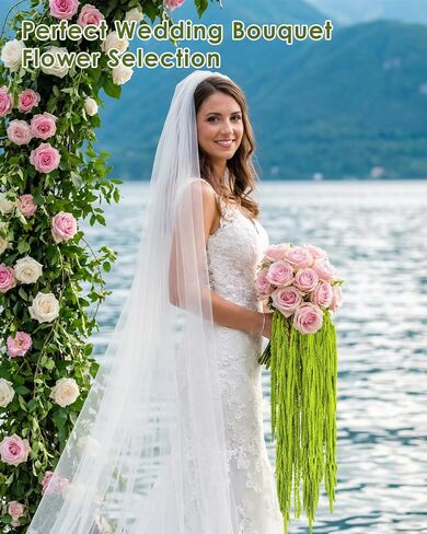 12Pcs Dried Amaranthus Hanging Flowers, 24 Inch Green Artificial Amaranthus Flowers for Wedding Arch, Floral Garland, Home Wall Decor, Preserved Natural Decorations in Saudi Arabia