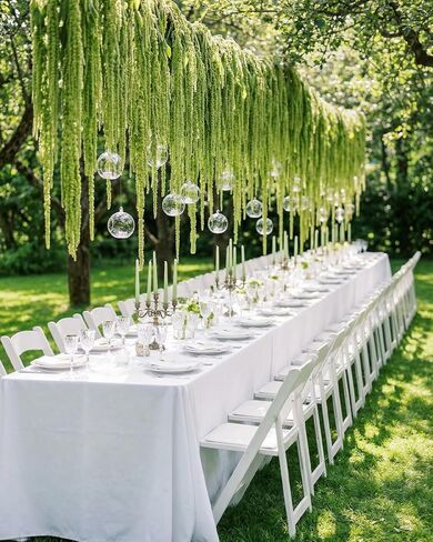 12Pcs Dried Amaranthus Hanging Flowers, 24 Inch Green Artificial Amaranthus Flowers for Wedding Arch, Floral Garland, Home Wall Decor, Preserved Natural Decorations in Saudi Arabia