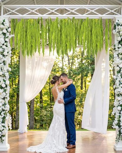 12Pcs Dried Amaranthus Hanging Flowers, 24 Inch Green Artificial Amaranthus Flowers for Wedding Arch, Floral Garland, Home Wall Decor, Preserved Natural Decorations in Saudi Arabia