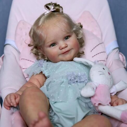Rxdoll واقعية Reborn Baby Baby Dolls Silicone Vinyl Full Body Girl 18 inch LifeLike Baby Dolls تبدو دمية الطفل الولادة في الحياة الواقعة وثيقة تشريحيًا. in Kuwait