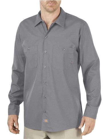 Dickies Occupational Workwear LL535GGXL LL535 Long Sleeve Industrial Work Shirt, Fabric, XL, Graphite Gray in Saudi Arabia