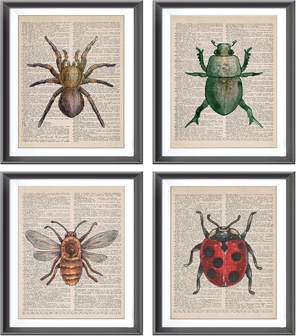 Farmhouse Honey Bee Bumble Bee Beehive Poster Prints for Home Kitchen Bedroom Living Room Porch Nursery Classroom Decor,Honey Bee Dictionary Art Decorations Prints Wall Art Unframed 4pcs 8x10inches in Kuwait