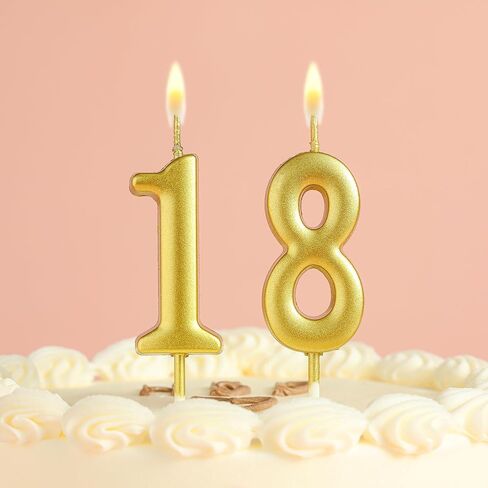 10 قطع من شموع عيد الميلاد ذات الأرقام الذهبية، شموع أرقام الكيك رقم 0-9 لتزيين تزيين الكيك اللامع لأعياد الميلاد والذكرى السنوية للزفاف والاحتفال بالحفلات in Kuwait
