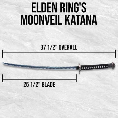 Elden Ring's Moonveil Katana | Perfect for Cosplay and Collectors | 25 1/2" Blade | Intricately Designed | Includes Black Scabbard | Great Display Piece | 37 1/2" Overall in Saudi Arabia