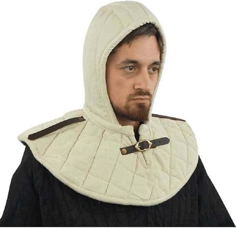 Gambeson Medieval Cotton Hood with Collier SCA Costume Armor gorged Protector | Medieval Renaissance Padded Cap LARP Cosplay in Saudi Arabia