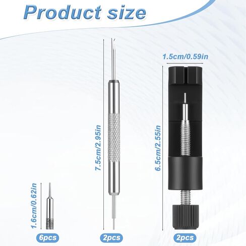 Watch Link Removal Kit, 2 Pack Watch Pin Removal Tool Watches Adjustment Tool Kit Pin Remover for Sizing Bands with Extra Replacement for Adjust and Remover Bracelet Strap in Saudi Arabia
