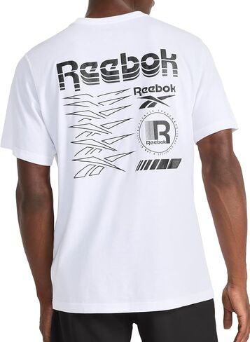 تي شيرت رجالي من Reebok Phasic Graphic ذو رقبة دائرية، مقاس قياسي، نسيج بولي قطن خفيف الوزن in Kuwait