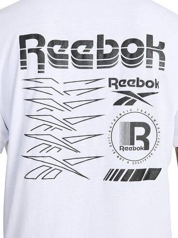 تي شيرت رجالي من Reebok Phasic Graphic ذو رقبة دائرية، مقاس قياسي، نسيج بولي قطن خفيف الوزن in Kuwait