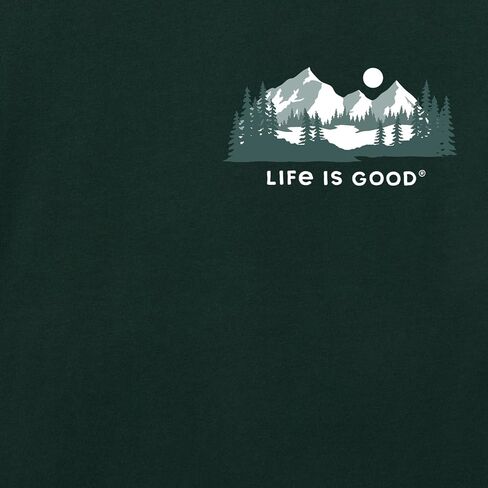 Life is Good. Men's Winter Evergreen Long Sleeve Crusher Tee, Treeline Green in Saudi Arabia