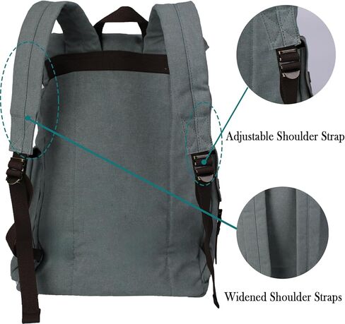 Retro Canvas with Cowhide 30L Large Capacity Backpack Suitable for Men'and Women Multifunctional Rucksack for Hiking/Traveling/Travel (8269 Teal) in Saudi Arabia
