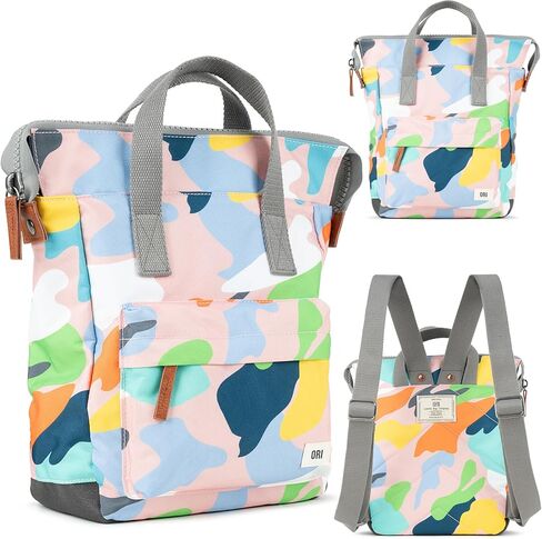 ORI LONDON Medium Tote Bag Backpack - Nylon Tote Backpack for Women & Men with Wide Mouth, Chunky Zippers, Multiple Pockets, Adjustable Straps - The Bantry, Peri Purple Backpack, 15.75x 11.81x 4.72 in Kuwait