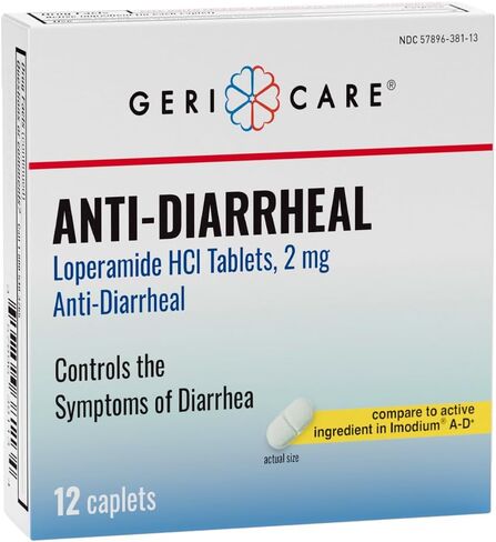 GeriCare Anti-Diarrheal Loperamide HCI 2mg, Controls Symptoms of Diarrhea, Easy to Take Caplets, Diarrhea and Stomach Relief, 24 Count (Pack of 1) in Saudi Arabia