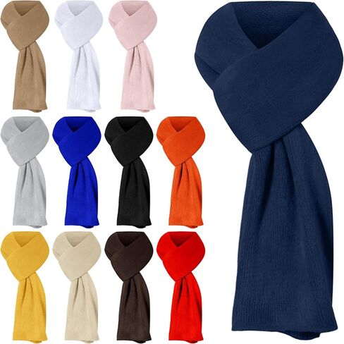 12 Pcs Winter Fleece Scarves for Women Solid Warm Winter Long Scarf Bulk Cold Weather Shawl for Men Women (Multicolor) in Saudi Arabia
