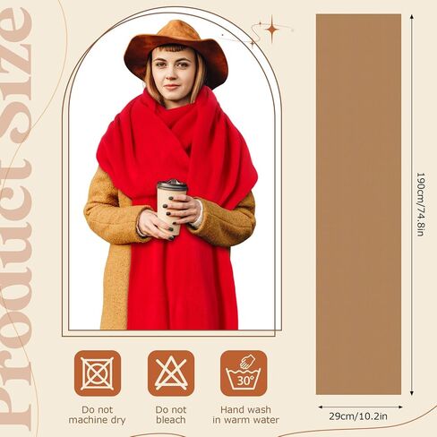 12 Pcs Winter Fleece Scarves for Women Solid Warm Winter Long Scarf Bulk Cold Weather Shawl for Men Women (Multicolor) in Saudi Arabia