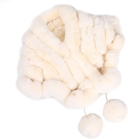 Luxury Genuine Rabbit Fur Shawl For Women-Ladies Real Fur Cape Ruffle Wraps Winter Warm Shawls in Saudi Arabia