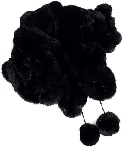 Luxury Genuine Rabbit Fur Shawl For Women-Ladies Real Fur Cape Ruffle Wraps Winter Warm Shawls in Saudi Arabia
