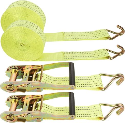 HNBun 4Pack Ratchet Straps Heavy Duty, 1.5in x 20Ft Ratchet Tie Down Straps, 4400 LB Break Strength Ratchet Cargo Straps with Double J Hook for Moving Cargo, Motorcycle, Appliances, Lawn Equipment in Kuwait